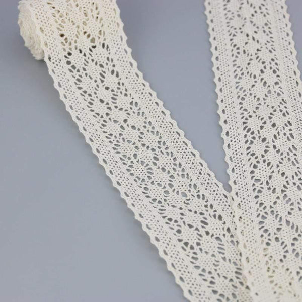 Planet Gates (5Meter/roll)  White Cotton Embroidered Lace Net Ribbons Fabric Trim DIY Sewing Handmade Craft Materials