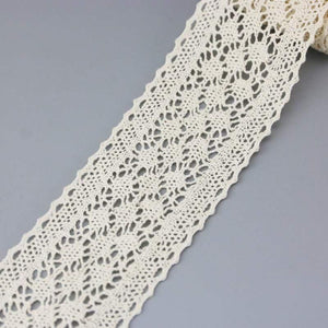 Planet Gates (5Meter/roll)  White Cotton Embroidered Lace Net Ribbons Fabric Trim DIY Sewing Handmade Craft Materials