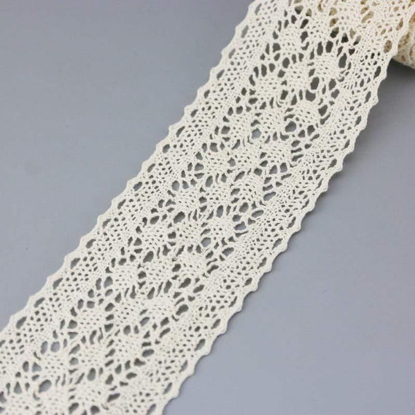 Planet Gates (5Meter/roll)  White Cotton Embroidered Lace Net Ribbons Fabric Trim DIY Sewing Handmade Craft Materials