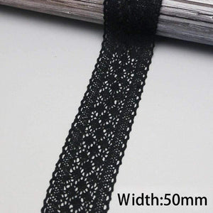 Planet Gates (5Meter/roll)  White Cotton Embroidered Lace Net Ribbons Fabric Trim DIY Sewing Handmade Craft Materials