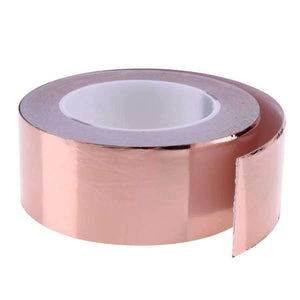 Planet Gates 5MM 5M-50M Width 30M Length Roll Single Conductive COPPER FOIL Tape Strip Adhesive High Temperature Tape, CU 99.98%