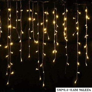 Planet Gates 5mX 0.4-0.6m 96LEDs / EU Plug 220V / Multicolor Led Curtain String 4.5Mx3M 5Mx0.4-0.6M Garland 300Led 96Led Led String For Christmas Wedding Party Holiday Lights