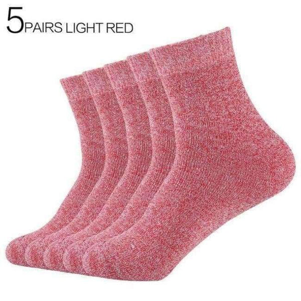 Planet Gates 5Pair Light Red / China / EUR36-42 5Pairs/Lot Hot Women Winter Thicken Warm Terry Socks Female Combed Cotton Towel Socks Eur36-42