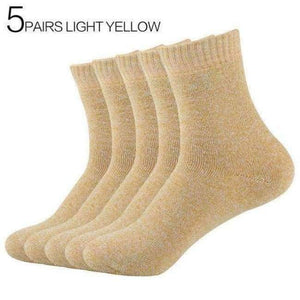 Planet Gates 5Pair Light Yellow / China / EUR36-42 5Pairs/Lot Hot Women Winter Thicken Warm Terry Socks Female Combed Cotton Towel Socks Eur36-42