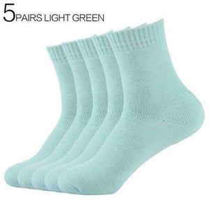 Planet Gates 5Pairs Light Green / China / EUR 36-42 5Pairs/Lot Eur36-42 Women Winter Thicken Terry Cotton Socks Female Towel Warm Socks