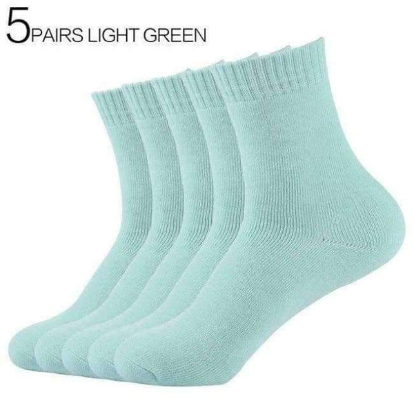 Planet Gates 5Pairs Light Green / China / EUR 36-42 5Pairs/Lot Eur36-42 Women Winter Thicken Terry Cotton Socks Female Towel Warm Socks