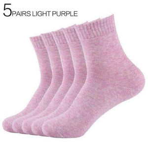 Planet Gates 5Pairs Light Purple / China / EUR 36-42 5Pairs/Lot Eur36-42 Women Winter Thicken Terry Cotton Socks Female Towel Warm Socks