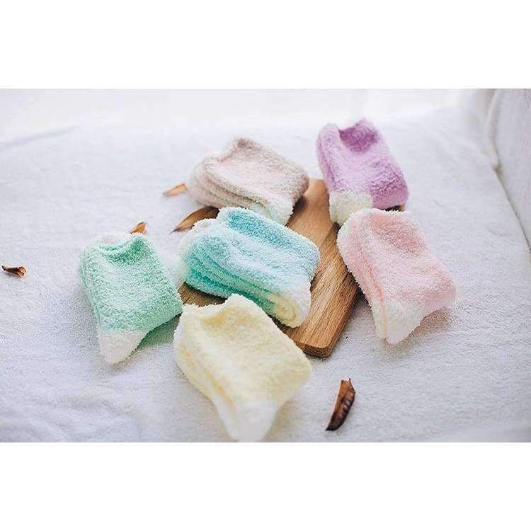 Planet Gates 5pairs/pack New Style Winter Coral Velvet Thicken Warm Socks Solid Color Absorbent Anti-friction Socks Hosiery Factory Outlets