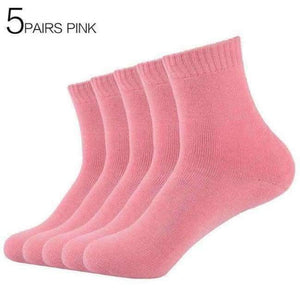 Planet Gates 5Pairs Pink / China / EUR 36-42 5Pairs/Lot Eur36-42 Women Winter Thicken Terry Cotton Socks Female Towel Warm Socks