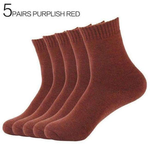 Planet Gates 5Pairs Purplish Red / China / EUR 36-42 5Pairs/Lot Eur36-42 Women Winter Thicken Terry Cotton Socks Female Towel Warm Socks