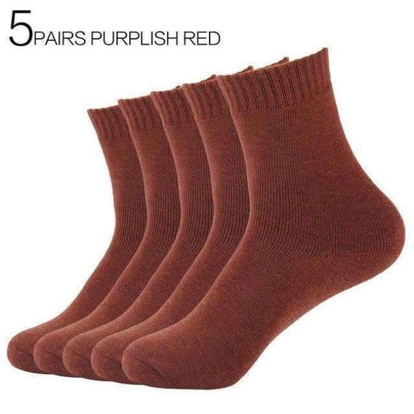 Planet Gates 5Pairs Purplish Red / China / EUR 36-42 5Pairs/Lot Eur36-42 Women Winter Thicken Terry Cotton Socks Female Towel Warm Socks