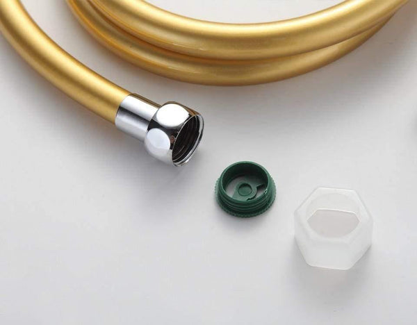 Planet Gates 5pc High Quality 1.5m PVC Flexible Shower Hose Bath Room Shower Set Accessories Explosion-proof Pipes  G47-6 (YELLOW)