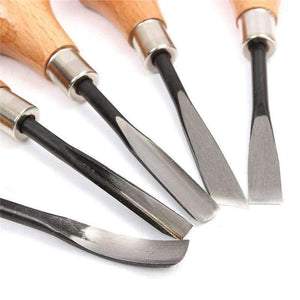 Planet Gates 5pc/set Wood Carving Chisels Set Knife Butt/Corner/Skew/Round/Arc Machete Woodcut Woodworking Craft Graver Cutter DIY Hand Tool