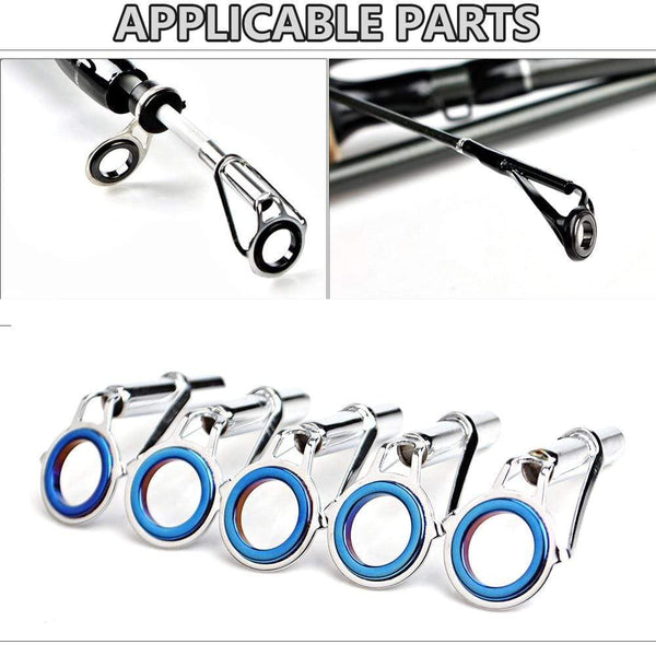Planet Gates 5Pcs 1-9# Oval Eye Ceramic Ring Fishing Rod Guide O Ring Stainless Steel Tip Repair Kit Tackle Box Parts Circle Accessories