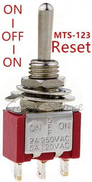 Planet Gates 5pcs/10pcs Red Momentary/lock Mini MTS-123/MTS-103 3-Pin SPDT ON-OFF-ON 6A 125VAC  Miniature Toggle Switches