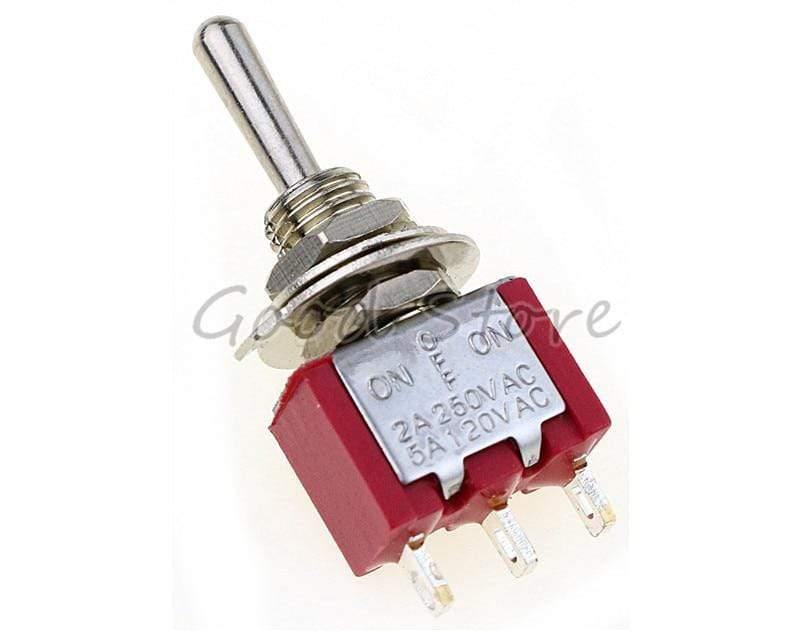 Planet Gates 5pcs/10pcs Red Momentary/lock Mini MTS-123/MTS-103 3-Pin SPDT ON-OFF-ON 6A 125VAC  Miniature Toggle Switches