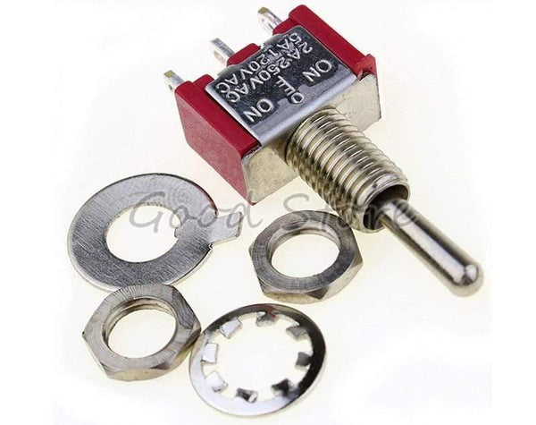 Planet Gates 5pcs/10pcs Red Momentary/lock Mini MTS-123/MTS-103 3-Pin SPDT ON-OFF-ON 6A 125VAC  Miniature Toggle Switches