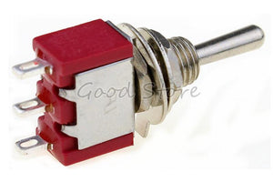 Planet Gates 5pcs/10pcs Red Momentary/lock Mini MTS-123/MTS-103 3-Pin SPDT ON-OFF-ON 6A 125VAC  Miniature Toggle Switches