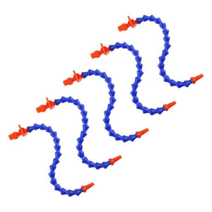 5pcs 300mm Round Nozzle Flexible Water Oil Cooling Tube Coolant Pipes Hose With Switch For CNC Lathe Cooling Tube (Blue 30cm)