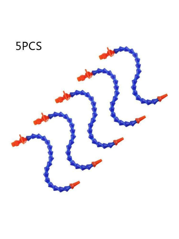 5pcs 300mm Round Nozzle Flexible Water Oil Cooling Tube Coolant Pipes Hose With Switch For CNC Lathe Cooling Tube (Blue 30cm)