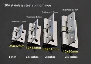 5Pcs 304 Stainless Steel Spring Hinge Automatic Cabinet Door Wardrobe Hardware And Furniture Fittings Mini Micro Hinge