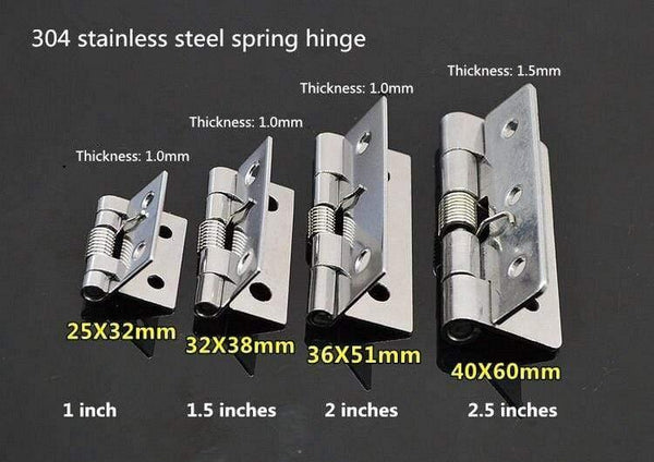 5Pcs 304 Stainless Steel Spring Hinge Automatic Cabinet Door Wardrobe Hardware And Furniture Fittings Mini Micro Hinge