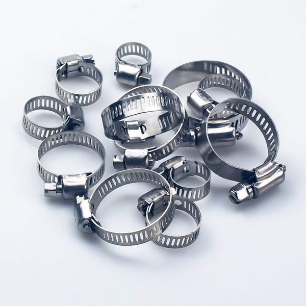 Planet Gates 5pcs 6mm-25mm Stainless Steel Mini Fuel Line Pipe Hose Clamp Clip Optional Size for Air Hose Water Pipe Fuel Hose Silicone