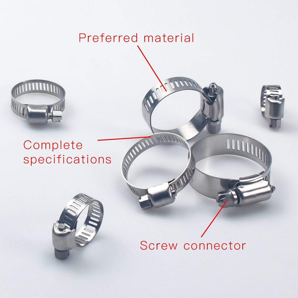 Planet Gates 5pcs 6mm-25mm Stainless Steel Mini Fuel Line Pipe Hose Clamp Clip Optional Size for Air Hose Water Pipe Fuel Hose Silicone