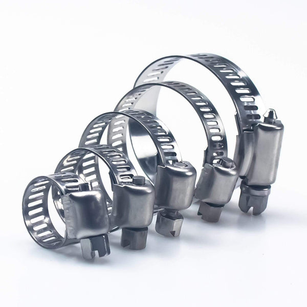 Planet Gates 5pcs 6mm-25mm Stainless Steel Mini Fuel Line Pipe Hose Clamp Clip Optional Size for Air Hose Water Pipe Fuel Hose Silicone