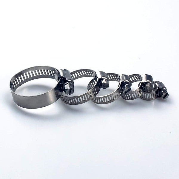 Planet Gates 5pcs 6mm-25mm Stainless Steel Mini Fuel Line Pipe Hose Clamp Clip Optional Size for Air Hose Water Pipe Fuel Hose Silicone