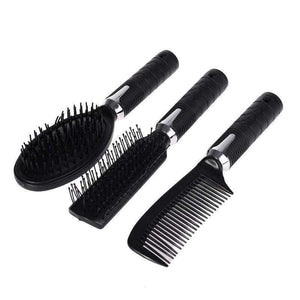 Planet Gates 5Pcs Fashion Women Hair Brush Massage Scalp Massager Comb Holder Set With Mirror & Stand Hair Care Styling Tools