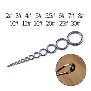Planet Gates 5Pcs Fishing Rod Guide Ring Ceramic Wear Heat Conduction Repair Parts Tools Telescopic Surf Casting Rod Guides Kit