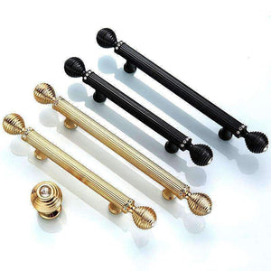 Planet Gates 5pcs Gold European Style Door Handles Gate Black Drawer Pulls Kitchen Cabinet Handles and Knobs Furniture Handles Hardware