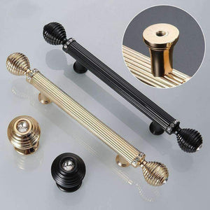 Planet Gates 5pcs Gold European Style Door Handles Gate Black Drawer Pulls Kitchen Cabinet Handles and Knobs Furniture Handles Hardware