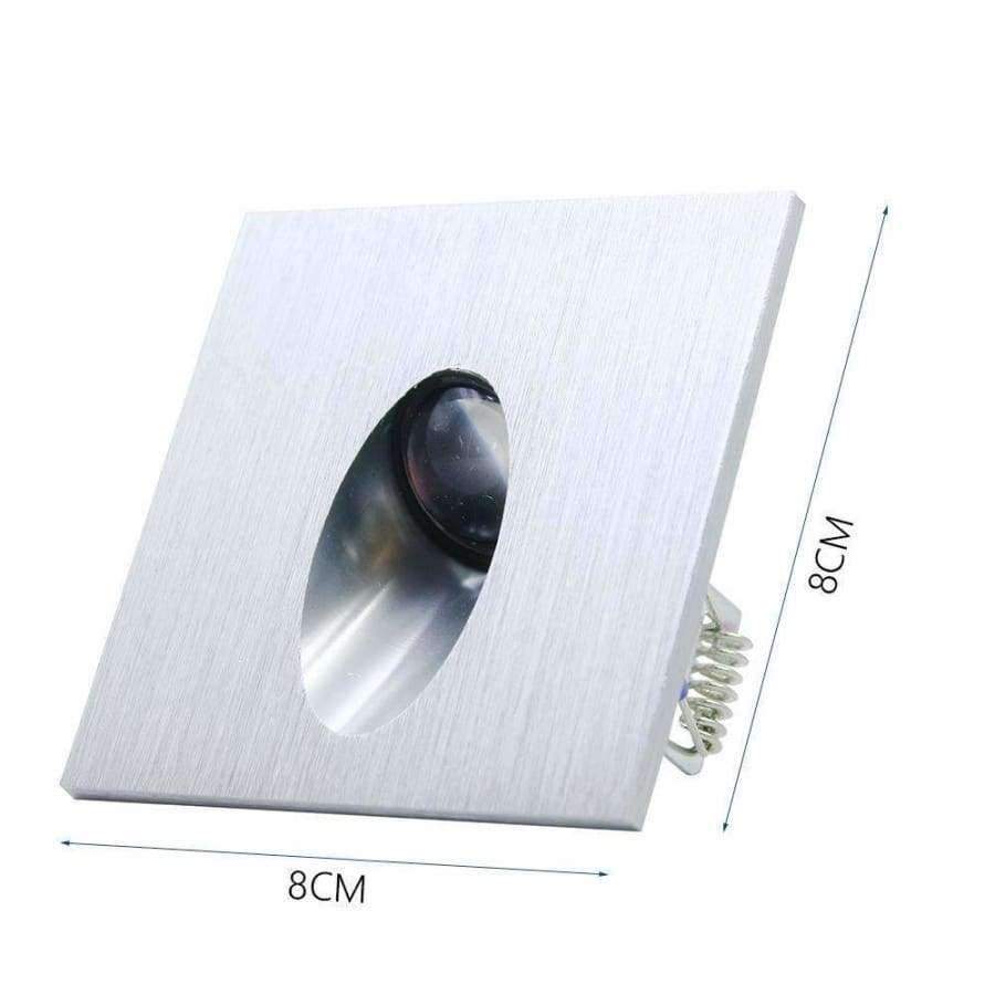Planet Gates 5pcs / lot 1W Square Recessed LED Wall Lamp Footlight Aluminum Alloy Corner Light for Pathway Step Stair Basement AC110V 220V
