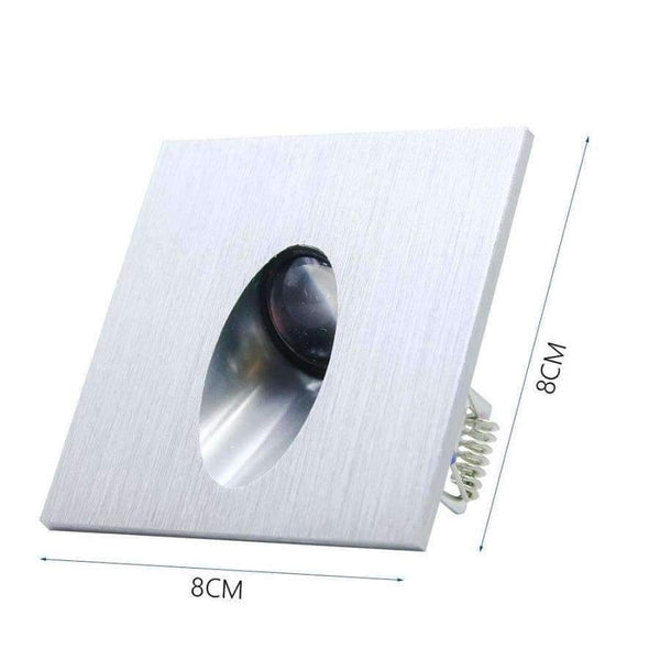 Planet Gates 5pcs / lot 1W Square Recessed LED Wall Lamp Footlight Aluminum Alloy Corner Light for Pathway Step Stair Basement AC110V 220V