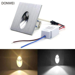Planet Gates 5pcs / lot 1W Square Recessed LED Wall Lamp Footlight Aluminum Alloy Corner Light for Pathway Step Stair Basement AC110V 220V