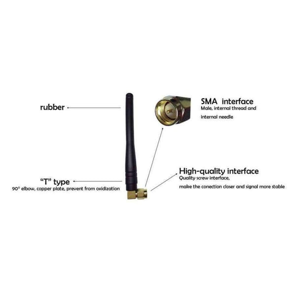 Planet Gates 5pcs lot 433MHz antenna gold-plated elbow rod antenna Wireless digital Meter reading communication system PM433-WT100