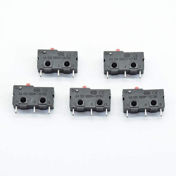 Planet Gates 5Pcs Mini Micro Limit Switch NO NC 3 Pins PCB Terminals SPDT 5A 125V 250V  Roller  Lever Snap Action Push Microswitches