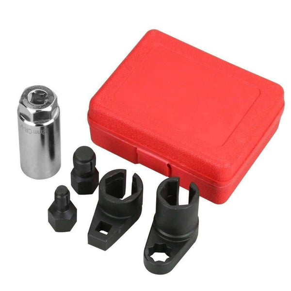 Planet Gates 5pcs Oxygen Sensor Socket Wrench Thread Chaser Tool Kit Fit for All Auto O2 Socket Removal Installation Install Offset Vacuum