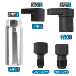 Planet Gates 5pcs Oxygen Sensor Socket Wrench Thread Chaser Tool Kit Fit for All Auto O2 Socket Removal Installation Install Offset Vacuum