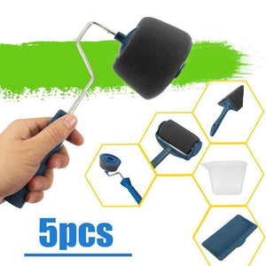 5PCS Paint Runner Pro Roller Brush Tools Set Flocked Edger Office Room Wall Painting Roller Paint Brush Set for Wall Drop ship