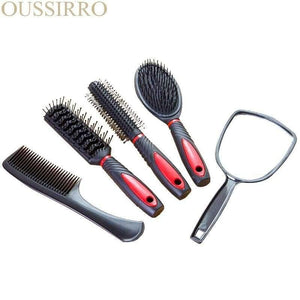 Planet Gates 5pcs Professional Hair Salon Hair Comb And Mirror Kits Salon Barber Comb Brushes Anti-static Hairbrush Hair Care Styling