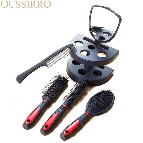 Planet Gates 5pcs Professional Hair Salon Hair Comb And Mirror Kits Salon Barber Comb Brushes Anti-static Hairbrush Hair Care Styling