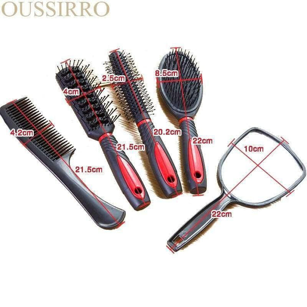 Planet Gates 5pcs Professional Hair Salon Hair Comb And Mirror Kits Salon Barber Comb Brushes Anti-static Hairbrush Hair Care Styling