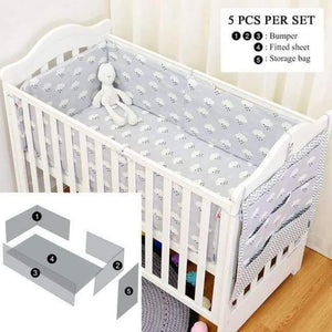 Planet Gates 5pcs raining clauds 1 Infant Baby Kids Cotton Nursery bedding Crib Bumper Bed Protector,Fashion Raining Bedding Set available 1-5pcs/set