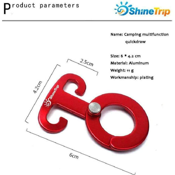 Planet Gates 5PCS Rope Hanger Outdoor Camping Tent Multi Tool Paracord Rope Buckle Survival Buckle Camp Equipment