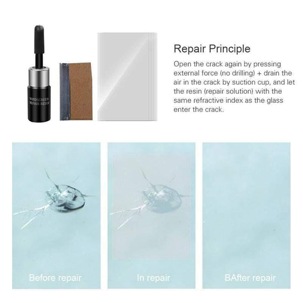 5Pcs/Set Car Windshield Blade Fluid Glass Repair Car Glass Nano Repair DIY Liquid Scratch Crack Restore Window Repair Tool TSLM1