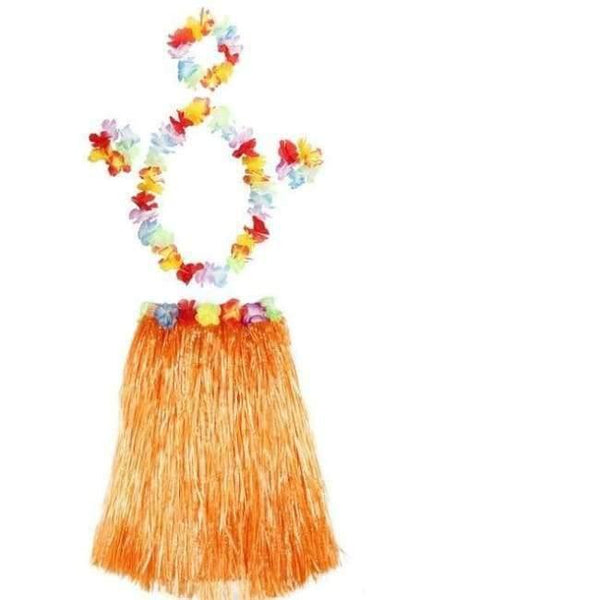 Planet Gates 5PCS set orange / 30cm 5PCS/set Plastic Fibers Women Grass Skirts Hula Skirt Hawaiian costumes 30CM/40/CM60CM Ladies Dress Up Festive & Party Supplies