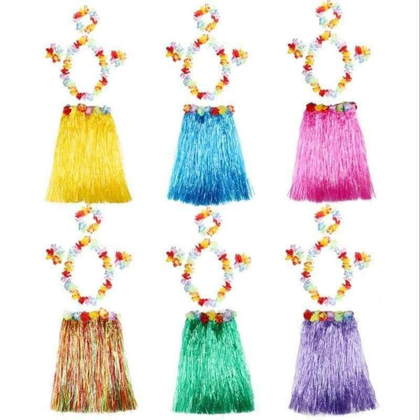 Planet Gates 5PCS/set Plastic Fibers Women Grass Skirts Hula Skirt Hawaiian costumes 30CM/40/CM60CM Ladies Dress Up Festive & Party Supplies